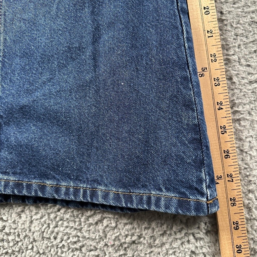 Farm Rio Palazzo Wide Leg Jeans Womens 31 Blue High Rise Cotton Denim Belted - Picture 10 of 16